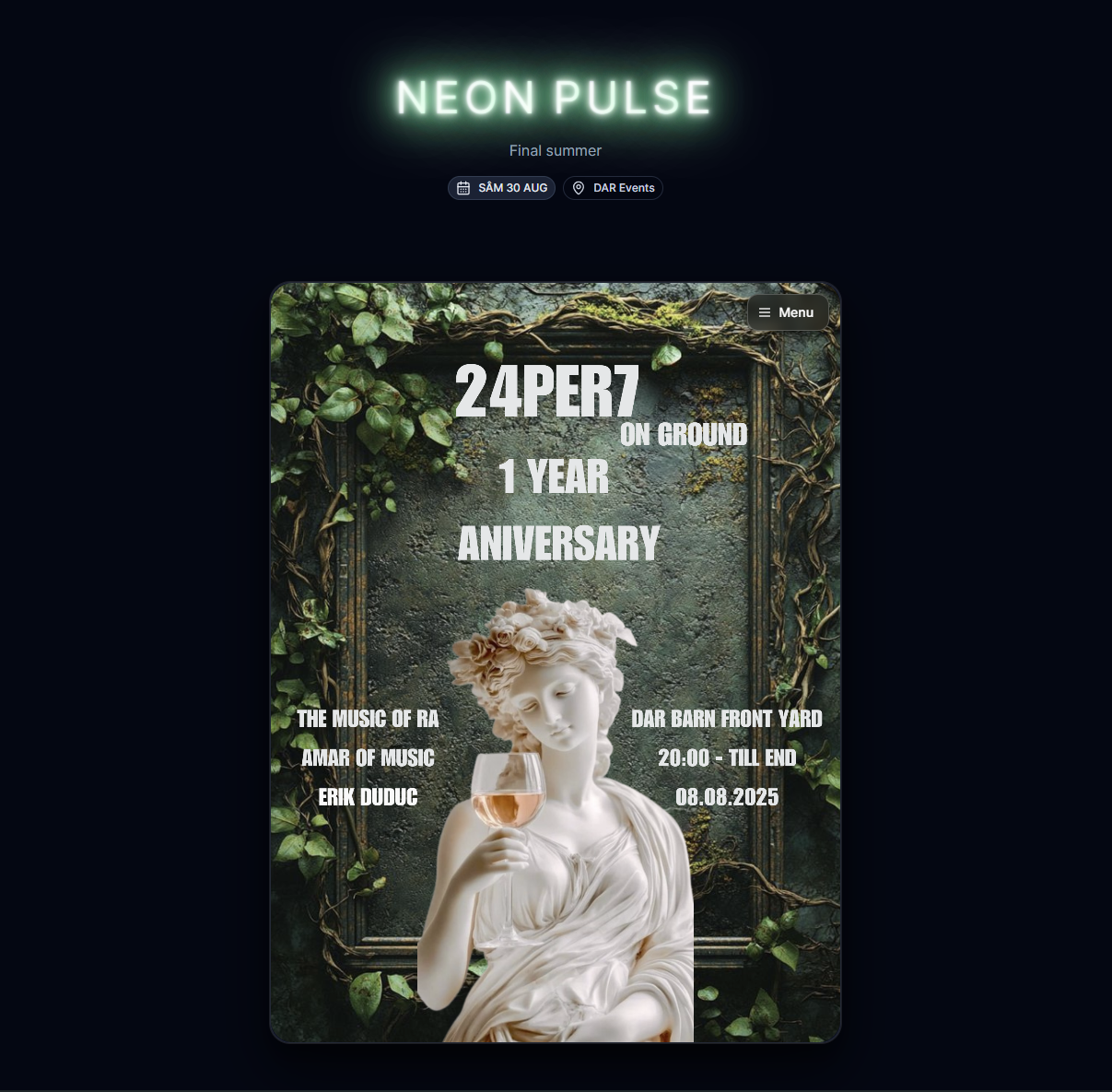 Neon Pulse Events project preview
